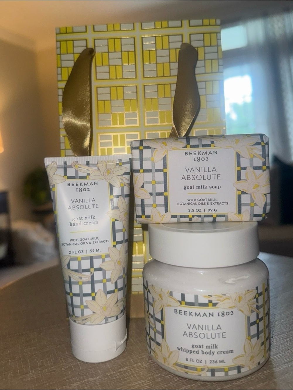 Beekman 1802 Vanilla Absolute Goat Milk Bath & Body Set with gift bag